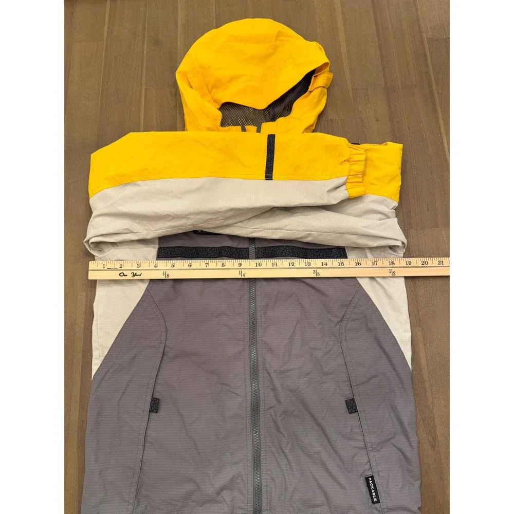 Columbia Vintage Packable Windbreaker Jacket Yellow Grey Kids Youth 10/12 L‎